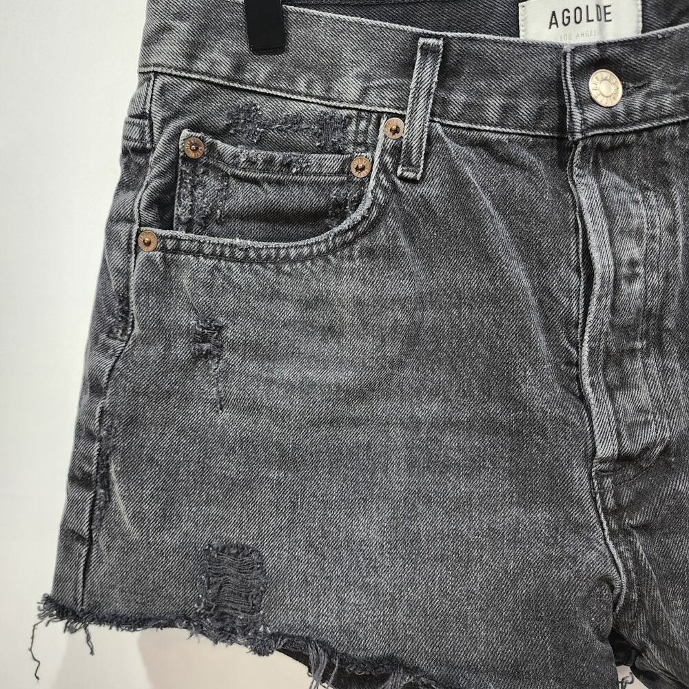 AGOLDE Parker Shorts Black Frayed Distressed 29 - Picture 2 of 7